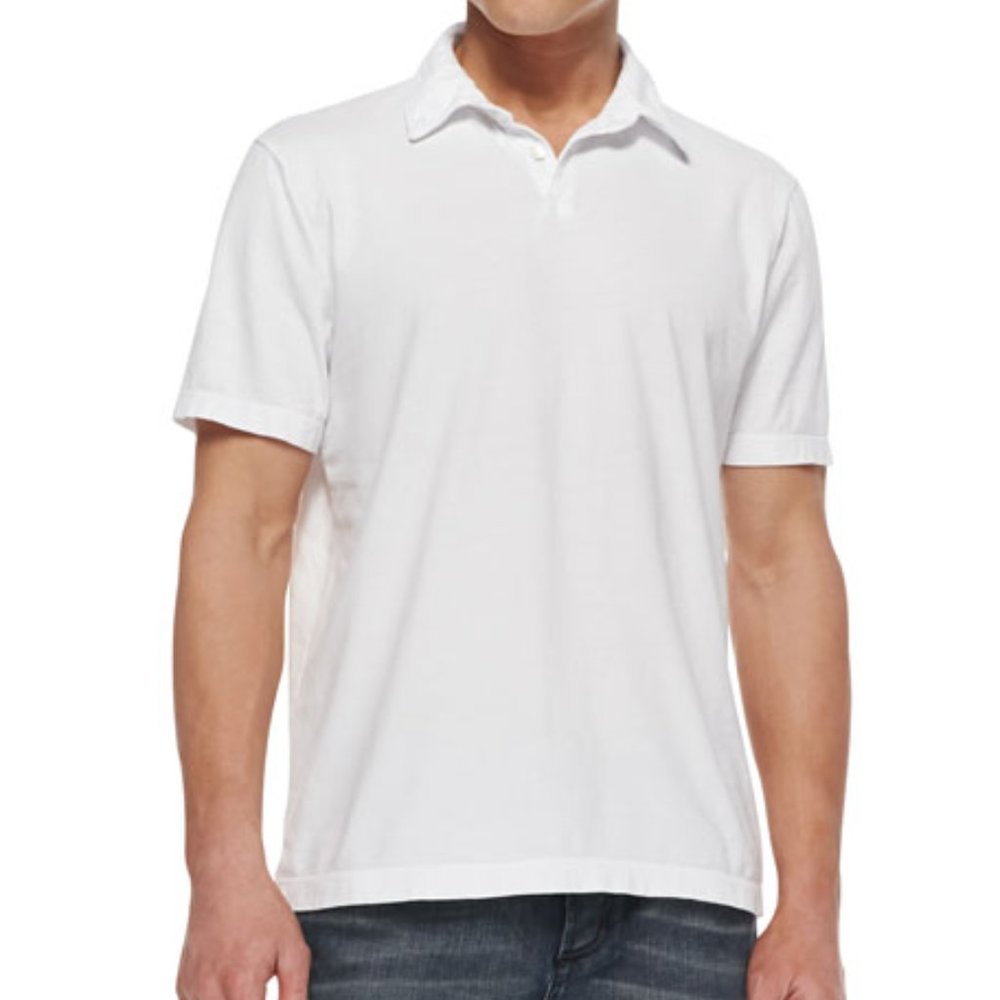 COPY - James Perse Sueded Jersey Polo (M/White)